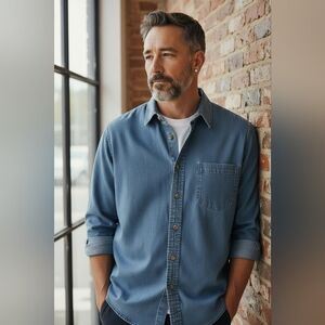 Northwest Territory Denim Blue Casual Shirt 4XL